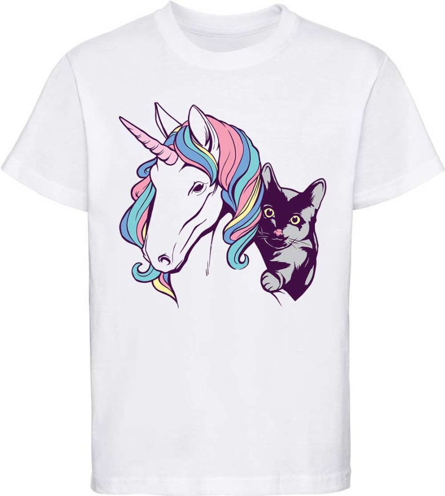 Printed Kids T-Shirt Unicorn with Cat